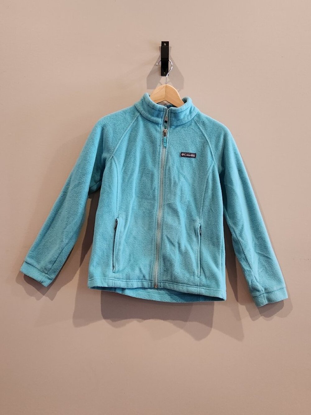 Columbia Aqua Blue Full Zip Fleece Jacket Size Large